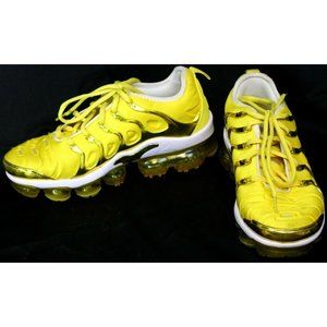 NIke Vapormax Air Plus Yellow Gold Womens 5.5 Sneakers Lace Up Athletic Shoes